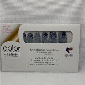 💅 3/$10 - Color Street Glittery Blue Nail Strips - Ice Ice Maybe